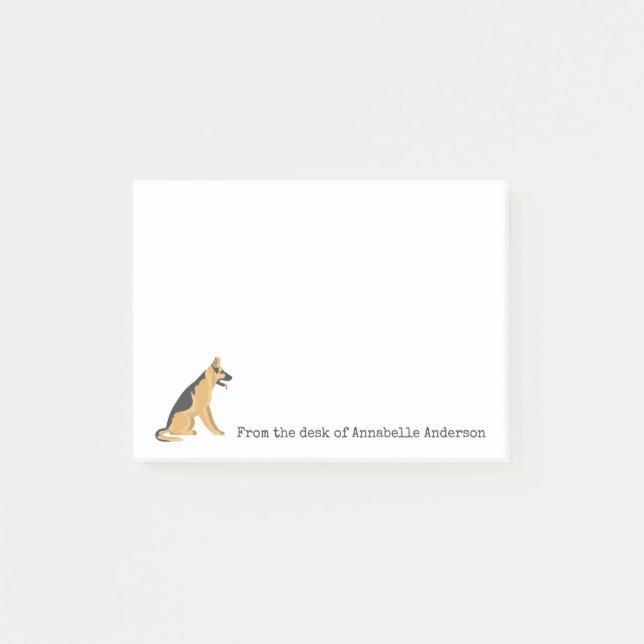 Deutsche Shepard Personalize Notes Post-it Klebezettel (Vorderseite)