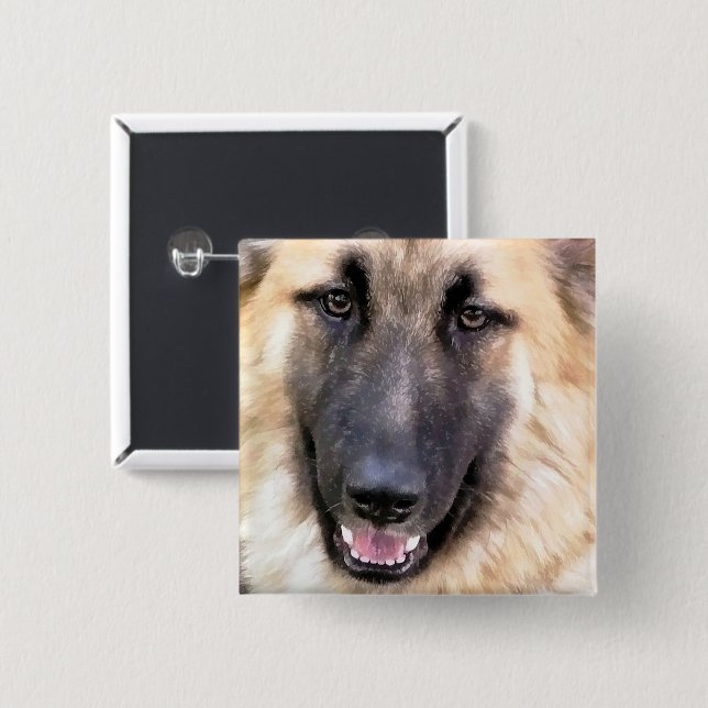 DEUTSCHE SHEPHERD DOG BUTTON (Vorne & Hinten)
