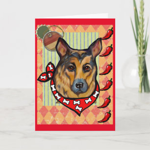 DEUTSCHE SHEPHERD FEIERTAGSKARTE
