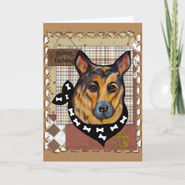 DEUTSCHE SHEPHERD FEIERTAGSKARTE (Vorderseite)