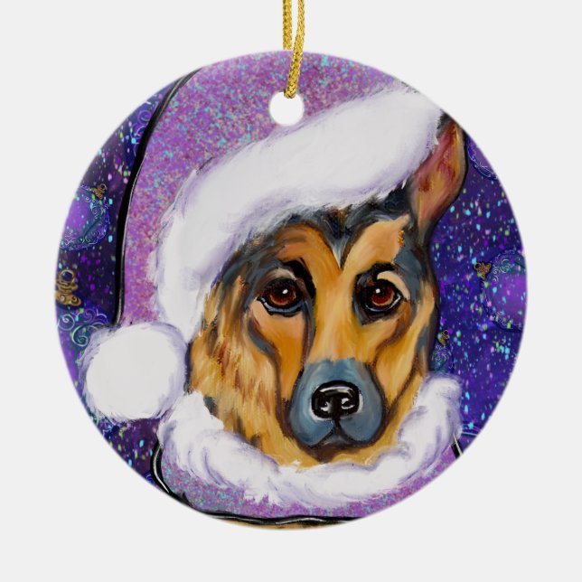 DEUTSCHE SHEPHERD KERAMIK ORNAMENT (Vorne)