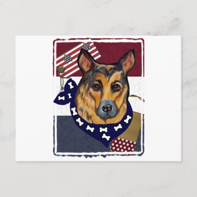 DEUTSCHE SHEPHERD POSTKARTE (Vorderseite)