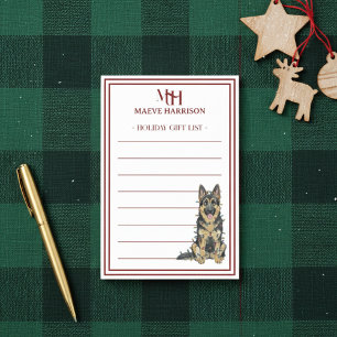 Deutsche Shepherd-Weihnachtsgeschenkliste für benu Post-it Klebezettel