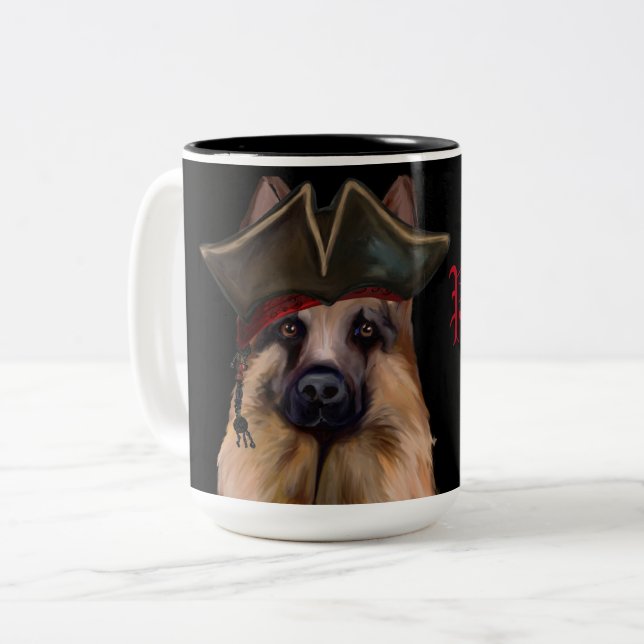 DEUTSCHE SHEPHERD ZWEIFARBIGE TASSE (Vorderseite Links)