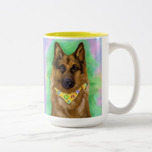 DEUTSCHE SHEPHERD ZWEIFARBIGE TASSE (Rechts)