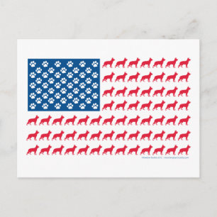 Deutsche Shhepherd Patriotic USA Flag Postkarte