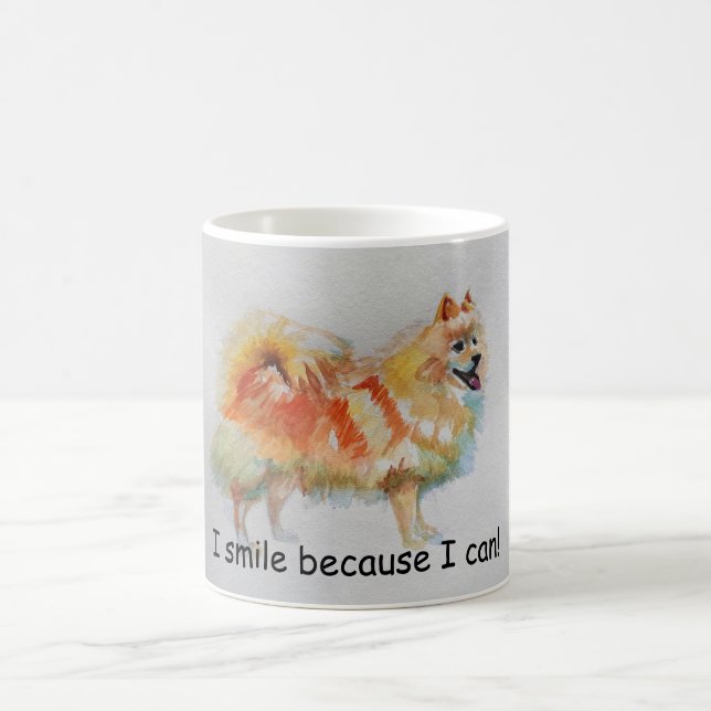 Deutsche Spitz Hund "Ich lächle, weil ich kann" Ka Kaffeetasse (Mittel)
