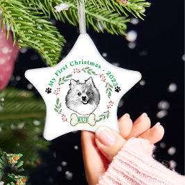 Deutsche Spitz Hund Personalisiert Zeichnend Hand Keramik Ornament