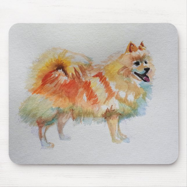 Deutsche Spitz Spitz Wasserfarbenwelse Hunde Mousepad (Vorne)