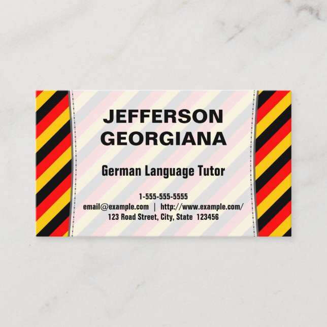 Deutsche Sprachtutor-Visitenkarte Visitenkarte (Vorderseite)