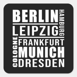 Deutsche Städte Deutschland City City City City Ci Quadratischer Aufkleber