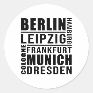 Deutsche Städte Deutschland Stadtstadtbild Geschen Runder Aufkleber