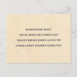 DEUTSCHE TABELLE PRAYER POSTKARTE