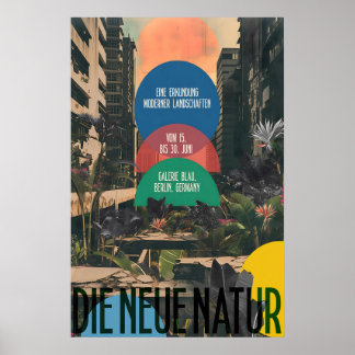 Deutsche Tropische Urbane Kunst Druck Galerie Blau Poster