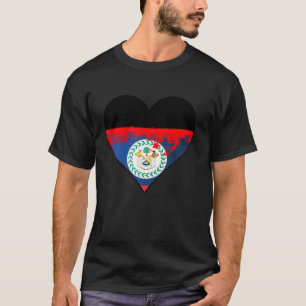 Deutsche und belizische Herz-Erbe-Flagge T-Shirt