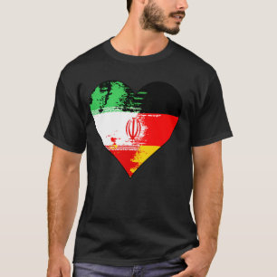 Deutsche und iranische Herz-Erbe-Flagge T-Shirt