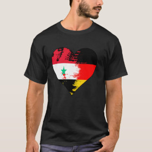 Deutsche und syrische Herz-Erbe-Flagge T-Shirt