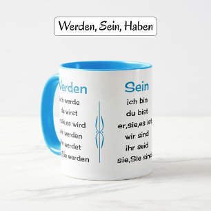 Deutsche Verben unterrichten und lernen Tasse