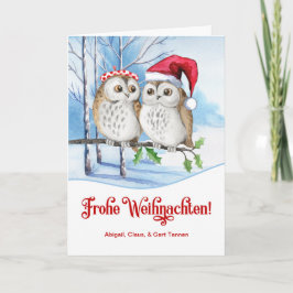 DEUTSCHE Weihnachten Frohe Weihnachten Winter Owls