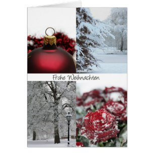 Deutsche Weihnachtskarte - Roter Winter Collage Ca