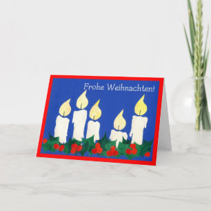 Deutsche Weihnachtskerzenkarte Feiertagskarte