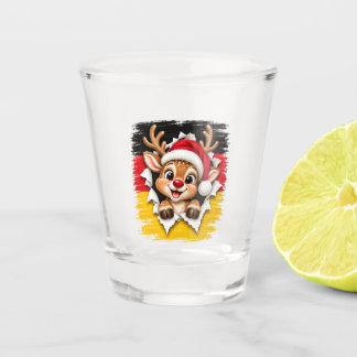 Deutsche Weihnachtsrentier Schnapsglas