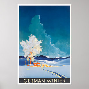 Deutsche Winterkunst Deutschland Reiseplakat Druck Poster