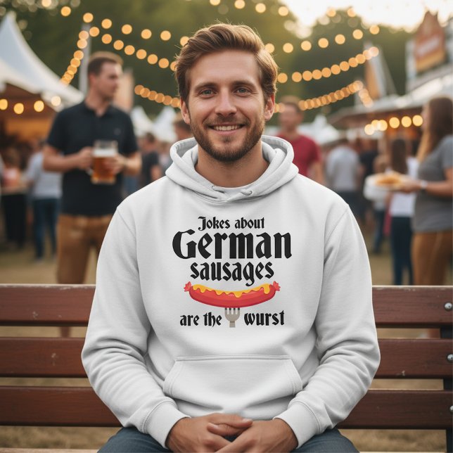 Deutsche Würstchen Hoodie (jokes about German sausages are the wurst - man at food festival in Germany)