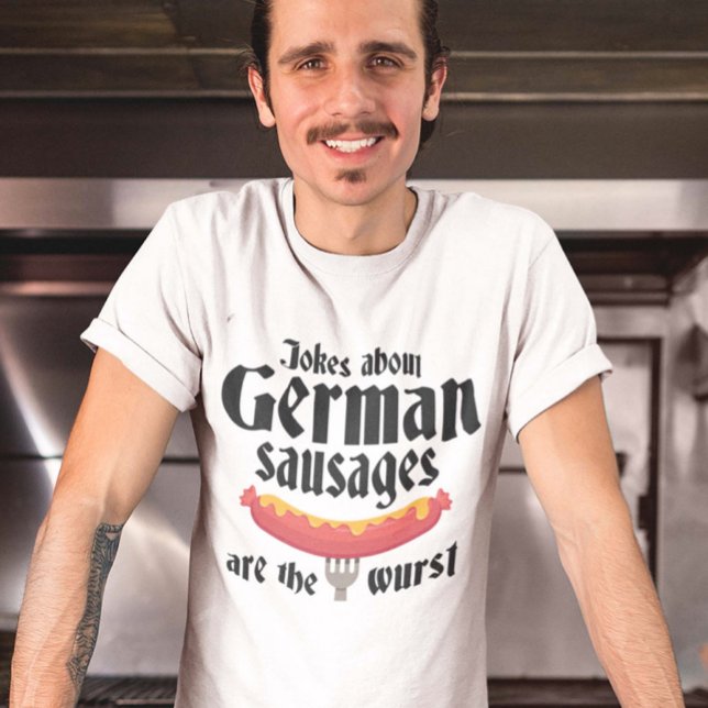 Deutsche Würste T-Shirt (man in food truck wearing funny german shirt)