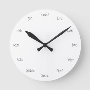 Deutsche Zahlen lernen Niedliche Sprache zu zähle Runde Wanduhr