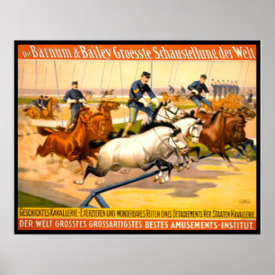 Deutsche Zirkuswerbung Vintag 1900 Poster