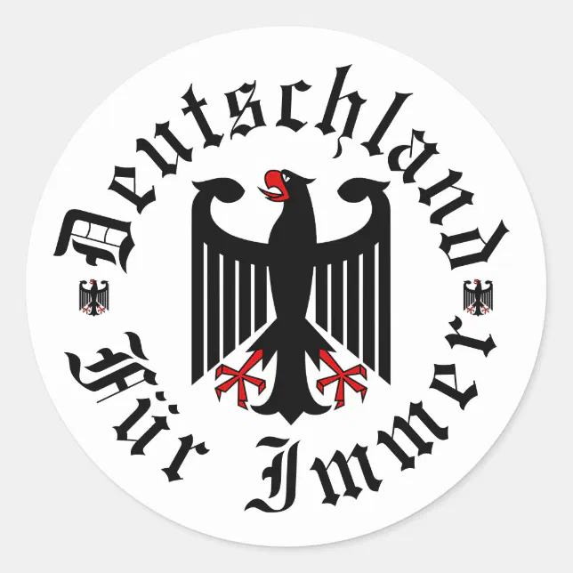 Deutscher Adler, Deutschland für immer/Pelz Immer Runder Aufkleber