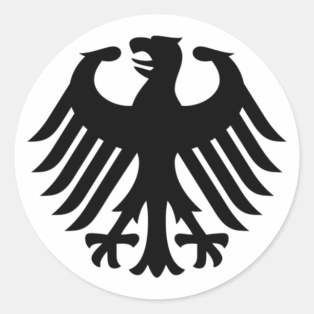 Deutscher Adler Runder Aufkleber (Vorderseite)
