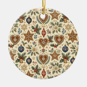 Deutscher alpenländischer Weihnachts-Keramikschmuc Keramik Ornament
