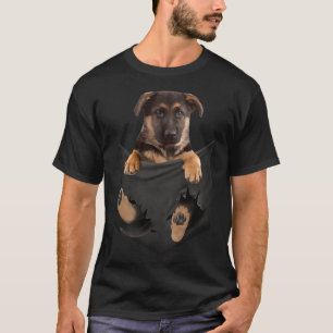 Deutscher Baby Schäferhund in Pocket Punny Dog Lov T-Shirt