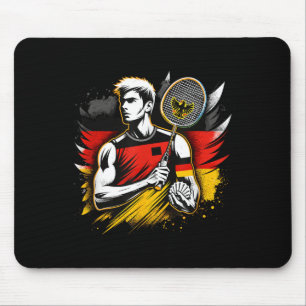 Deutscher Badminton-Enthusiast Schläger Shuttle De Mousepad
