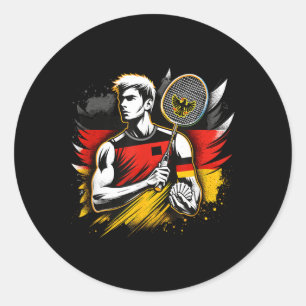 Deutscher Badminton-Enthusiast Schläger Shuttle De Runder Aufkleber