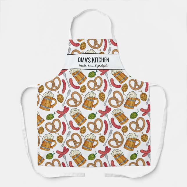 Deutscher Bierbrauer Koch Oma's Kitchen Custom Schürze (Vorderseite)