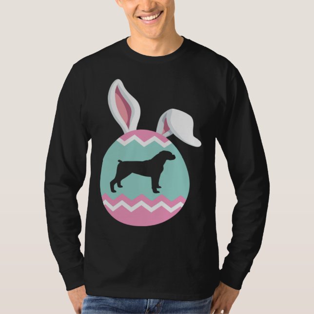 Deutscher Boxer Ostern Ei Hasenohren T-Shirt (Vorderseite)