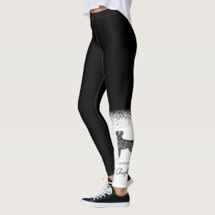 Deutscher Boxerhund in Schwarz-Weiß- und benutzerd Leggings