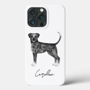 Deutscher Boxerhund in Schwarzweiß & benutzerdefin Case-Mate iPhone Hülle