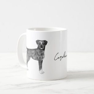 Deutscher Boxerhund in Schwarzweiß & benutzerdefin Kaffeetasse
