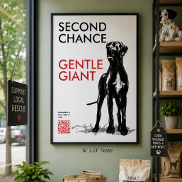 Deutscher Dogge Rettungs-QR-Code-Plakat Poster