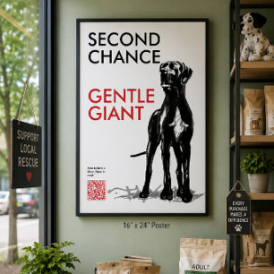 Deutscher Dogge Rettungs-QR-Code-Plakat Poster