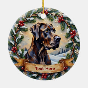 Deutscher Dogge Weihnachten Keramik Ornament