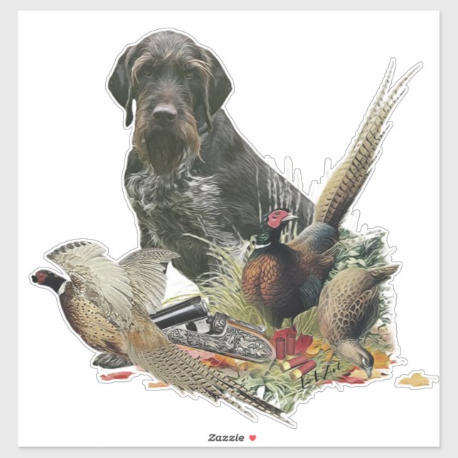 Deutscher Drahthaar Pointer Sticker (Blatt)
