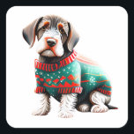 Deutscher Drahthaar Pointer Xmas Sweater Sticker<br><div class="desc">Wenn Urlaubsmode verraten wird, ist dieses deutsche Drahthaar Pointer das Poster-Jungtier. In festlichem Flair und verletzter Würde ist er hier, um Ihren Laptop, Ihre Urlaubsbrillen oder Geschenketiketten mit seiner ausgefallenen Missbilligung zu verwöhnen. Ob Sie ihn als GWP, Deutsch Drahthaar oder einfach nur Ihre schmutzigen Bestie bezeichnen, dieser Aufkleber bringt den...</div>