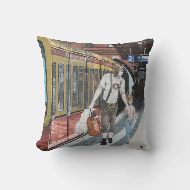 Deutscher Elf Train Town Factory Stown Kissen (Vorderseite)