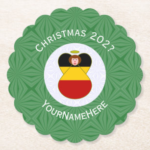 Deutscher Engel Weihnachtsflagge Personalisiert  Untersetzer