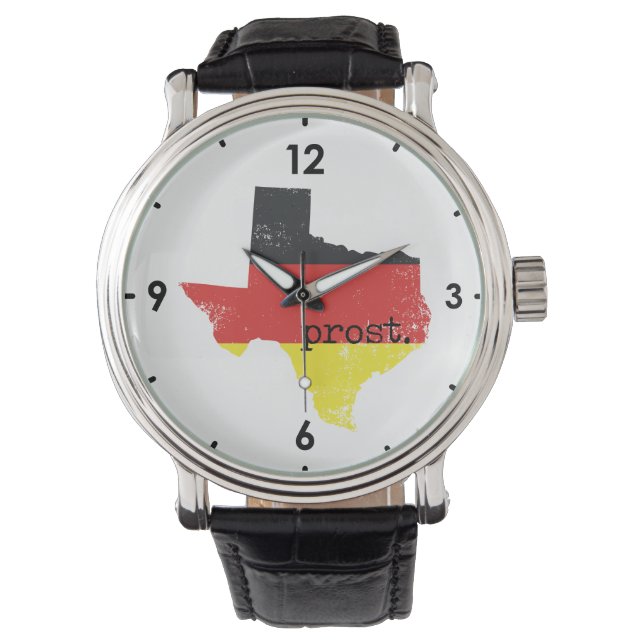 Deutscher Flag-Prost in bedrücktem Texas Armbanduhr (Vorderseite)